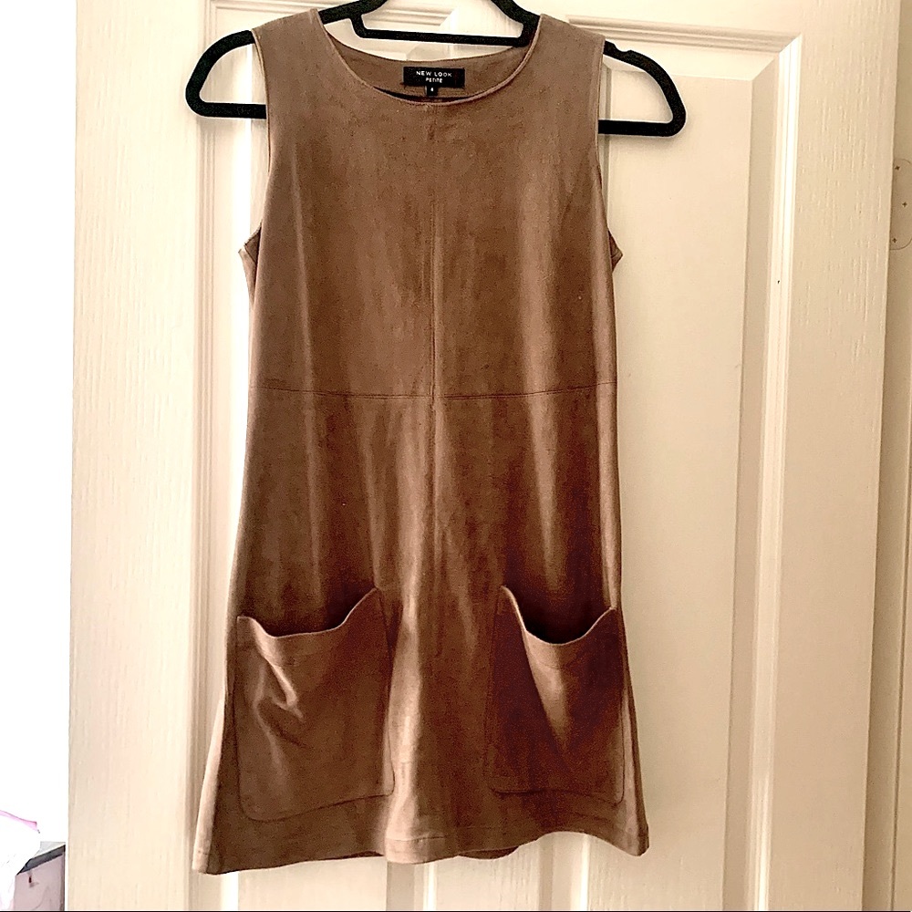 New Look Petite Suedette Tan Tunic Dress Sz 0